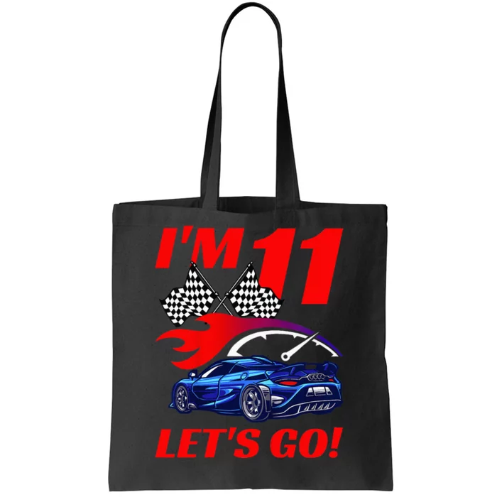 Kids 11 Year Old 11th Racing Racecar Birthday Party Tote Bag