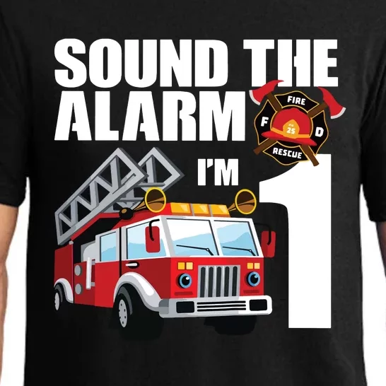 Kids 1 Year Old Firefighter Birthday Fire Truck Engine 1st Gift Pajama Set