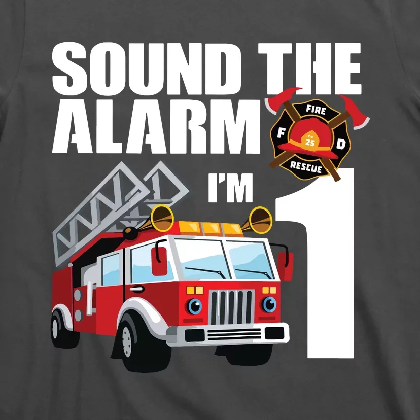 Kids 1 Year Old Firefighter Birthday Fire Truck Engine 1st Gift T-Shirt