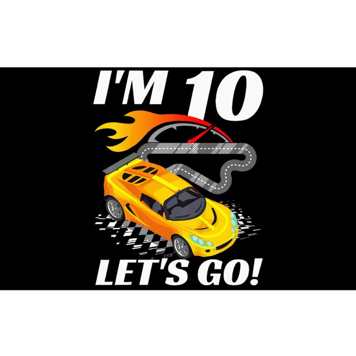 Kids 10 Year Old 10th Racing Racecar Birthday Party Bumper Sticker