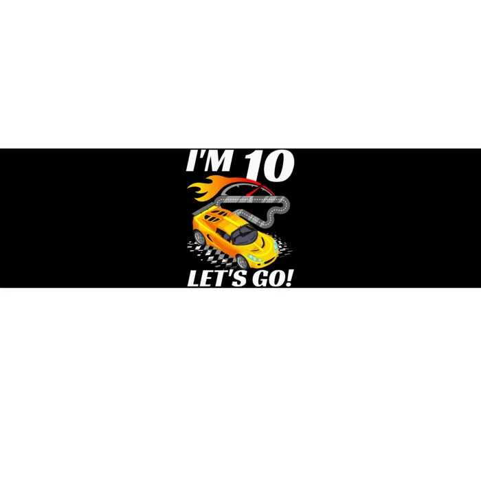 Kids 10 Year Old 10th Racing Racecar Birthday Party Bumper Sticker