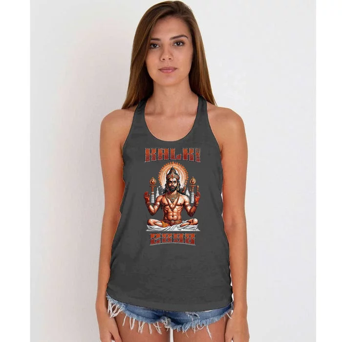 Kalki 2898 Ad Lord Vishnu Hindu Gods Avatars Women's Knotted Racerback Tank