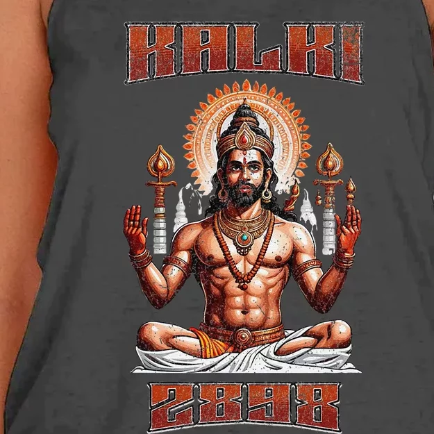 Kalki 2898 Ad Lord Vishnu Hindu Gods Avatars Women's Knotted Racerback Tank