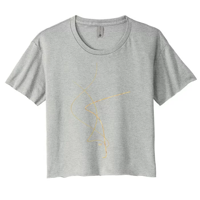 Kintsugi 2 Art Decor Buyart Japanese Gold White Kirovair Design Women's Crop Top Tee