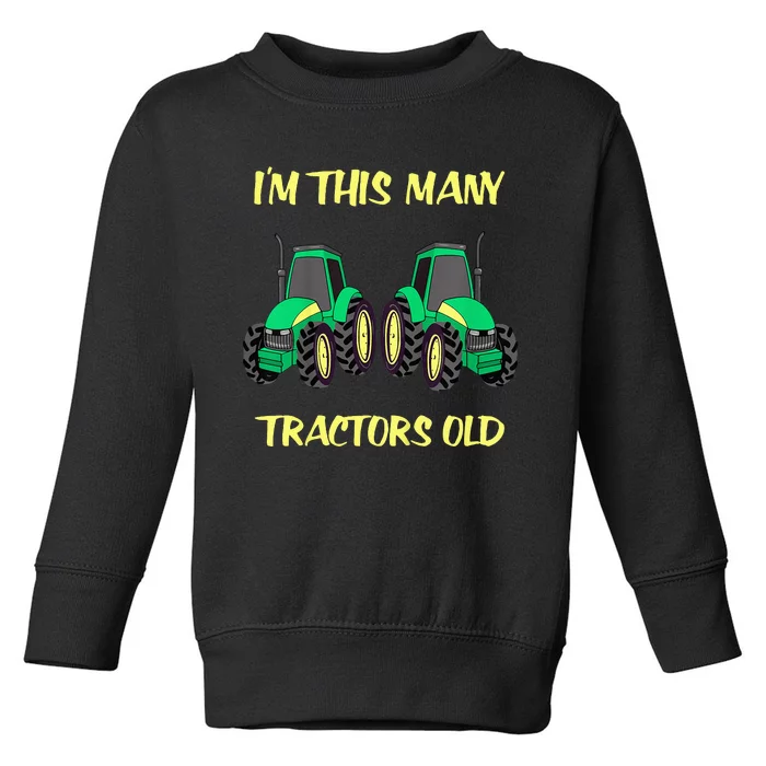 Kids 2 Birthday Tractor Im This Many Tractors Old Toddler Sweatshirt