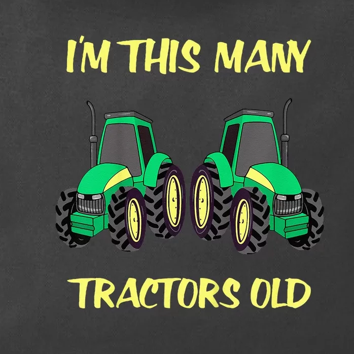 Kids 2 Birthday Tractor Im This Many Tractors Old Zip Tote Bag