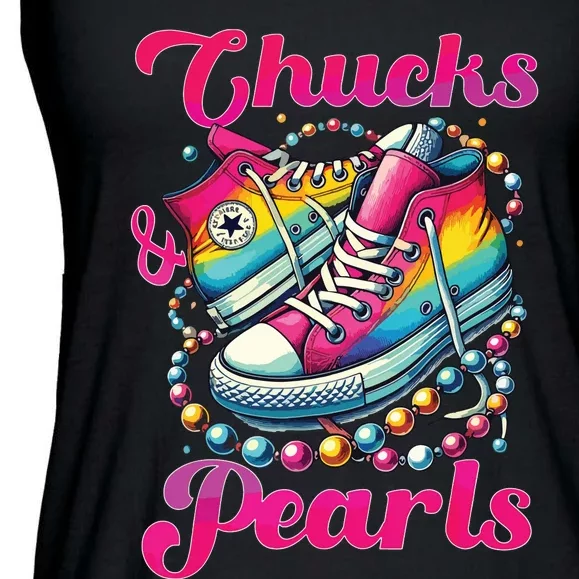 Kamala 2024 Chucks And Pearls Ladies Essential Flowy Tank