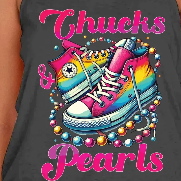 Kamala 2024 Chucks And Pearls Women's Knotted Racerback Tank