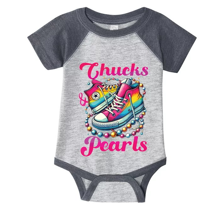 Kamala 2024 Chucks And Pearls Infant Baby Jersey Bodysuit