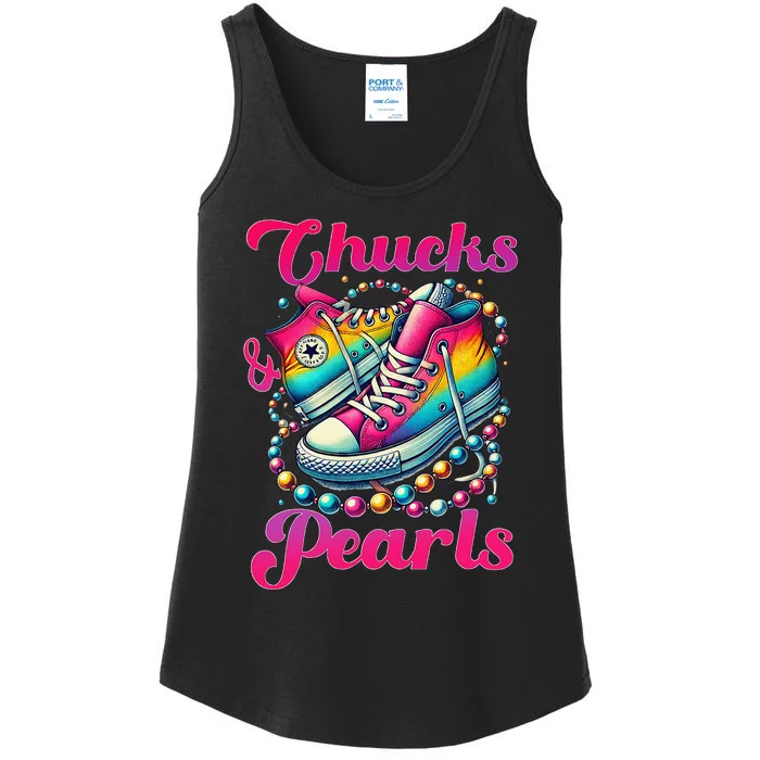 Kamala 2024 Chucks And Pearls Gift Ladies Essential Tank