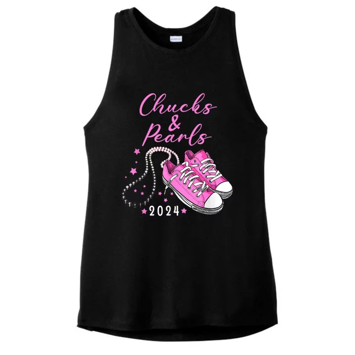 Kamala 2024 Chucks And Pearls Ladies Tri-Blend Wicking Tank