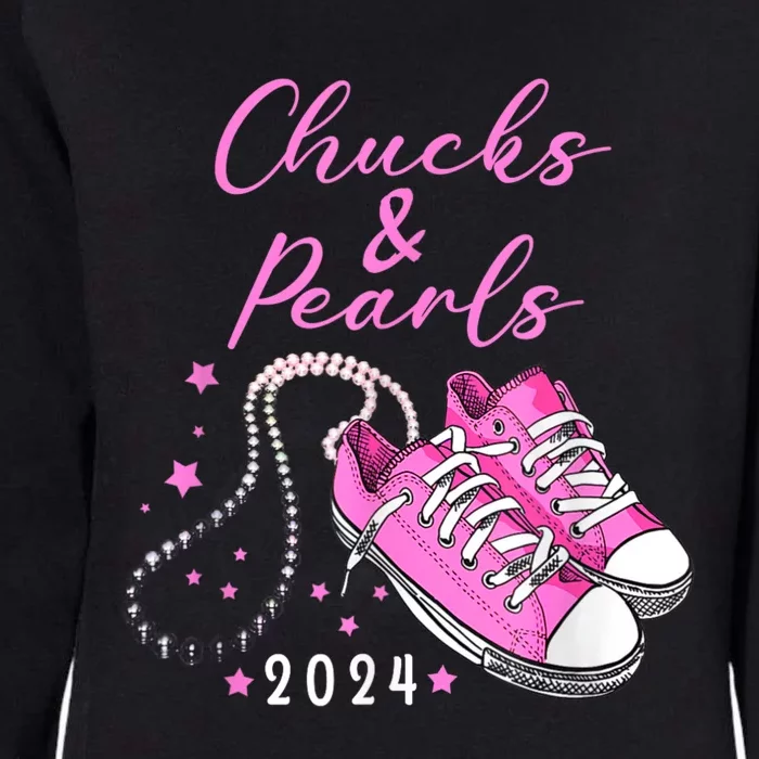 Kamala 2024 Chucks And Pearls Womens California Wash Sweatshirt