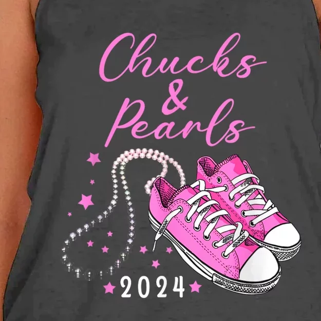 Kamala 2024 Chucks And Pearls Women's Knotted Racerback Tank