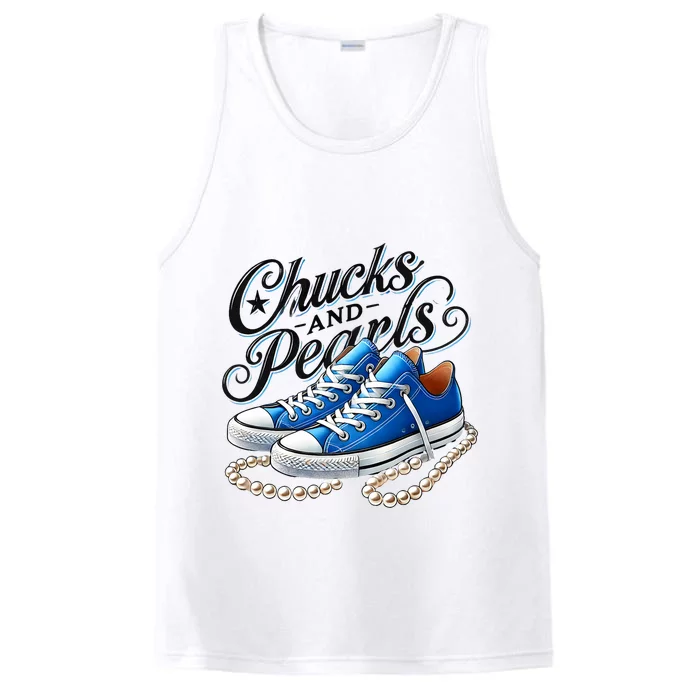 Kamala 2024 Chucks And Pearls Performance Tank