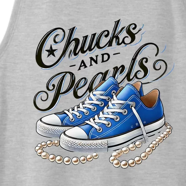 Kamala 2024 Chucks And Pearls Ladies Tri-Blend Wicking Tank