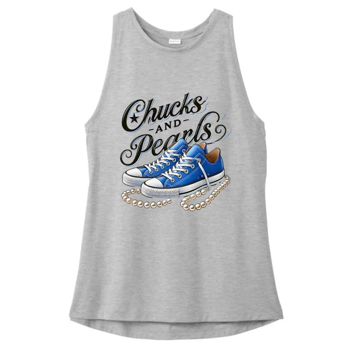 Kamala 2024 Chucks And Pearls Ladies Tri-Blend Wicking Tank