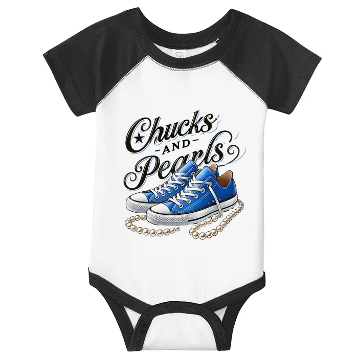 Kamala 2024 Chucks And Pearls Infant Baby Jersey Bodysuit