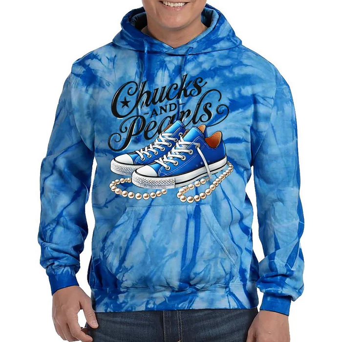 Kamala 2024 Chucks And Pearls Gift Tie Dye Hoodie