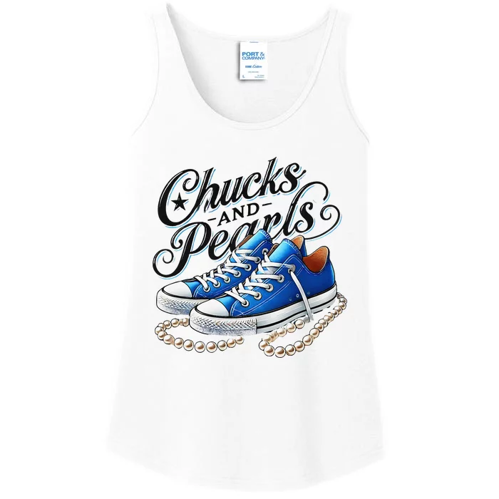 Kamala 2024 Chucks And Pearls Gift Ladies Essential Tank