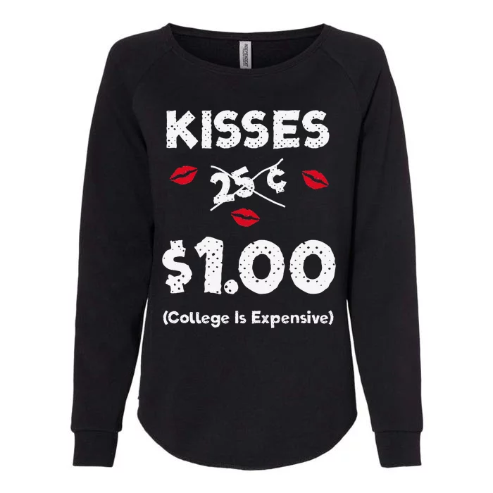 Kisses 25 Cents $1 College Is Expensive Womens California Wash Sweatshirt