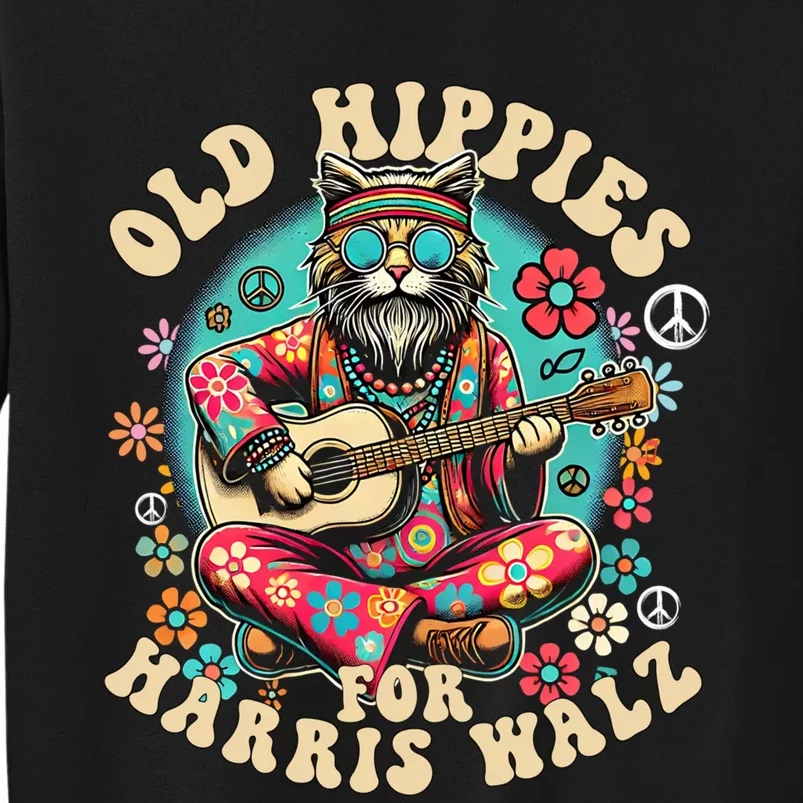 Kamala 2024 Cat Hippie Old Hippies For Harris Waltz 2024 Sweatshirt