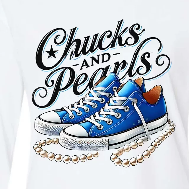 Kamala 2024 Chucks And Pearls Womens Cotton Relaxed Long Sleeve T-Shirt