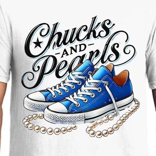 Kamala 2024 Chucks And Pearls Pajama Set