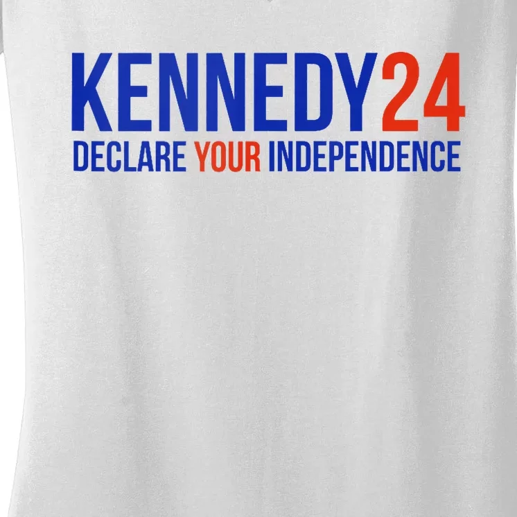 Kennedy 24 Declare Your Independence Rfk 2024 Election Women's V-Neck T-Shirt