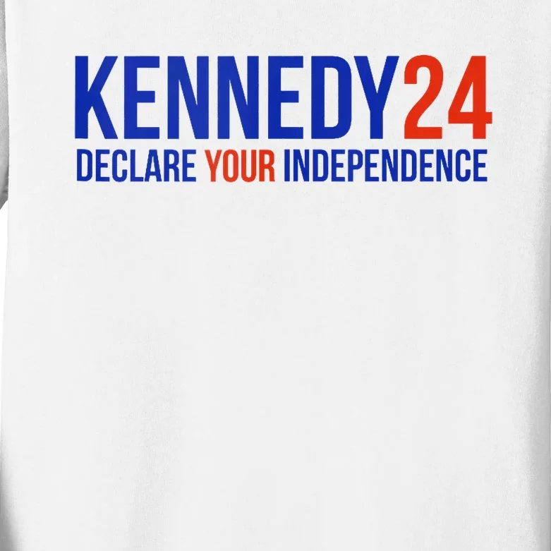 Kennedy 24 Declare Your Independence Rfk 2024 Election Kids Long Sleeve Shirt