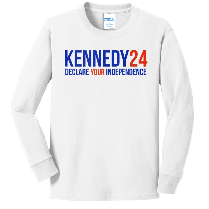 Kennedy 24 Declare Your Independence Rfk 2024 Election Kids Long Sleeve Shirt