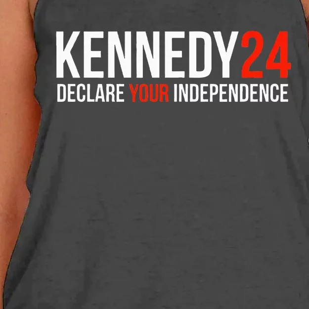 Kennedy 24 Declare Your Independence Women's Knotted Racerback Tank