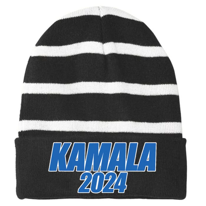 Kamala 2024 Design Vote Kamala Harris 2024 Election Democrat Striped Beanie with Solid Band