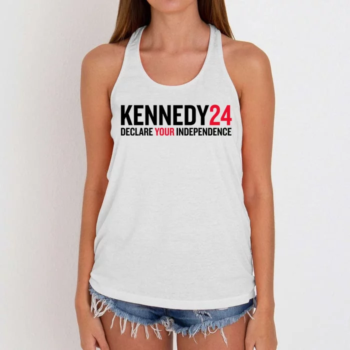 Kennedy 24 Declare Your Independence Women's Knotted Racerback Tank