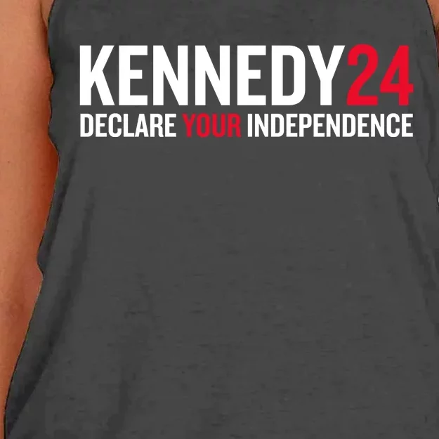 Kennedy 24 Declare Your Independence Women's Knotted Racerback Tank