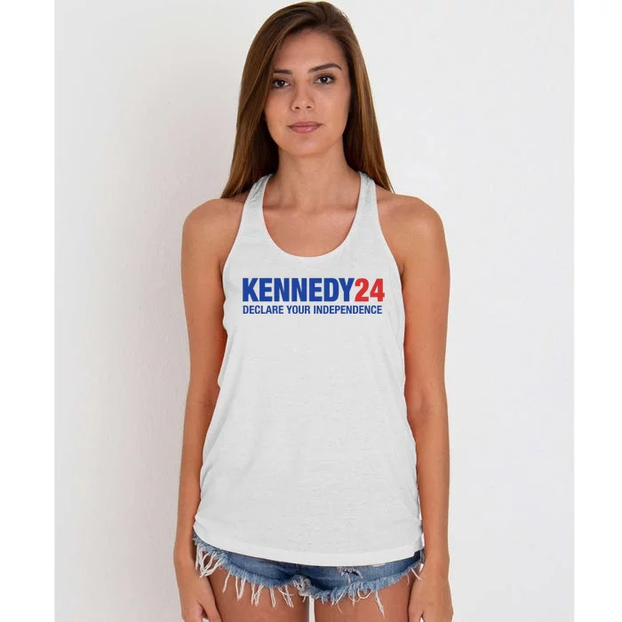 Kennedy 24 Declare Your Independence Rfk Jr Robert F Kennedy Jr For President Women's Knotted Racerback Tank