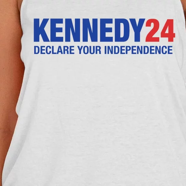 Kennedy 24 Declare Your Independence Rfk Jr Robert F Kennedy Jr For President Women's Knotted Racerback Tank