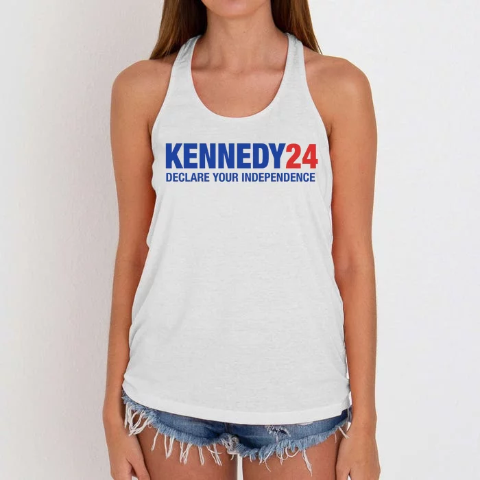 Kennedy 24 Declare Your Independence Rfk Jr Robert F Kennedy Jr For President Women's Knotted Racerback Tank