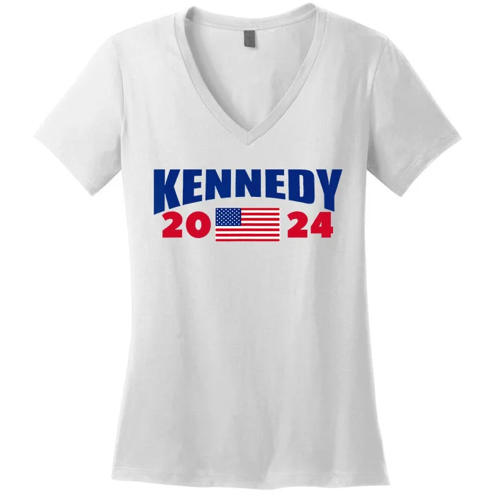 Kennedy 2024 For President Women's V-Neck T-Shirt