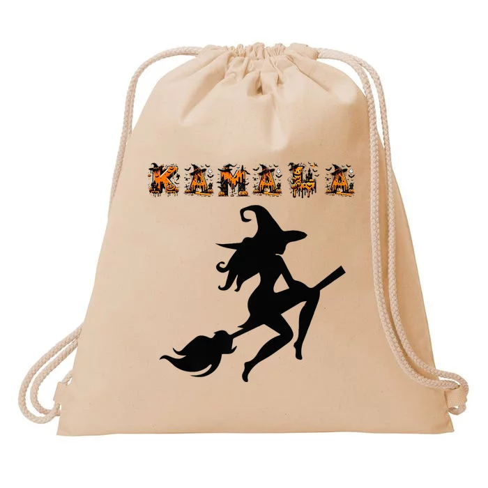 Kamala 2024 Halloween Letters Witch Hat Ghost Election Premium Drawstring Bag