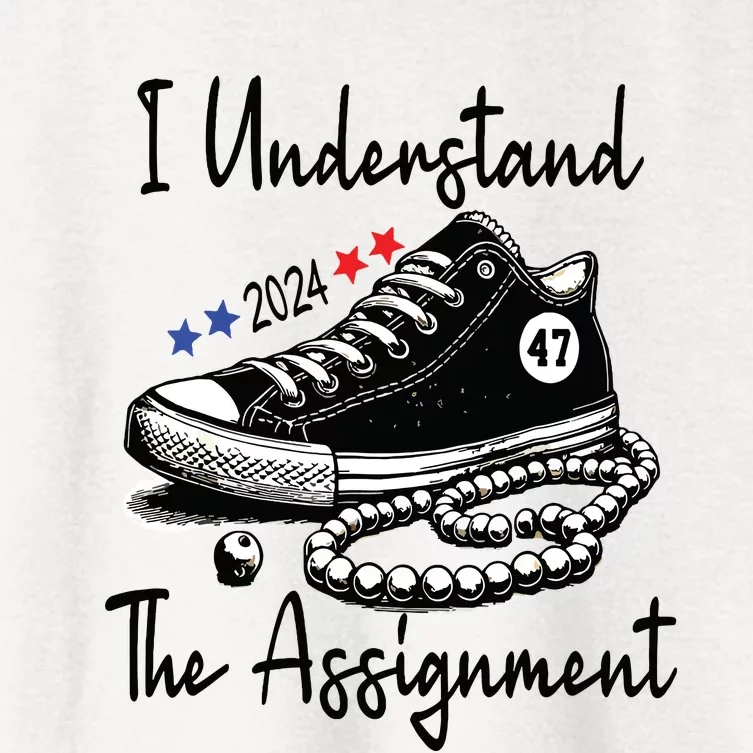 Kamala 2024 I Understand The Assignment Chucks And Pearls Women's Crop Top Tee