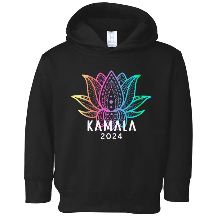 Kamala 2024 Lotus Flower Presidential Campaign Design Gift Toddler Hoodie