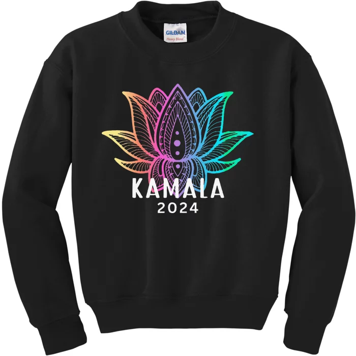 Kamala 2024 Lotus Flower Presidential Campaign Design Gift Kids Sweatshirt