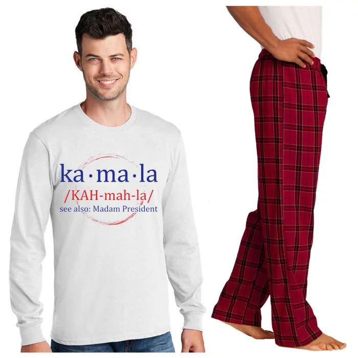 Kamala 2024 Lets Finish The Job Vp Kamala Harris President Long Sleeve Pajama Set