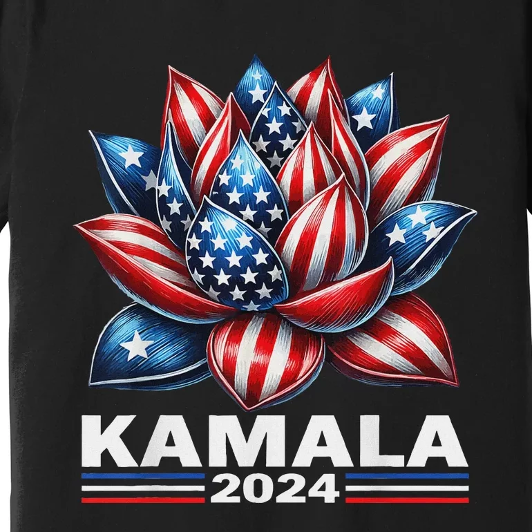 Kamala 2024 Lotus Kamala Harris Usa President Election 2024 Premium T-Shirt