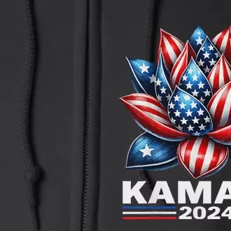 Kamala 2024 Lotus Kamala Harris Usa President Election 2024 Full Zip Hoodie