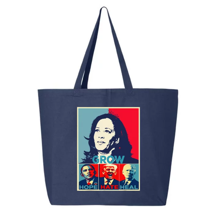 Kamalaharris 2024 President Campaign Hope Hate Heal Grow 25L Jumbo Tote