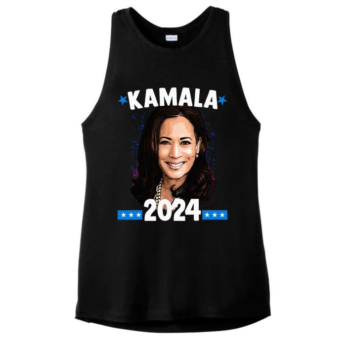 Kamala 2024 President Election Vote Blue Biden Ladies Tri-Blend Wicking Tank