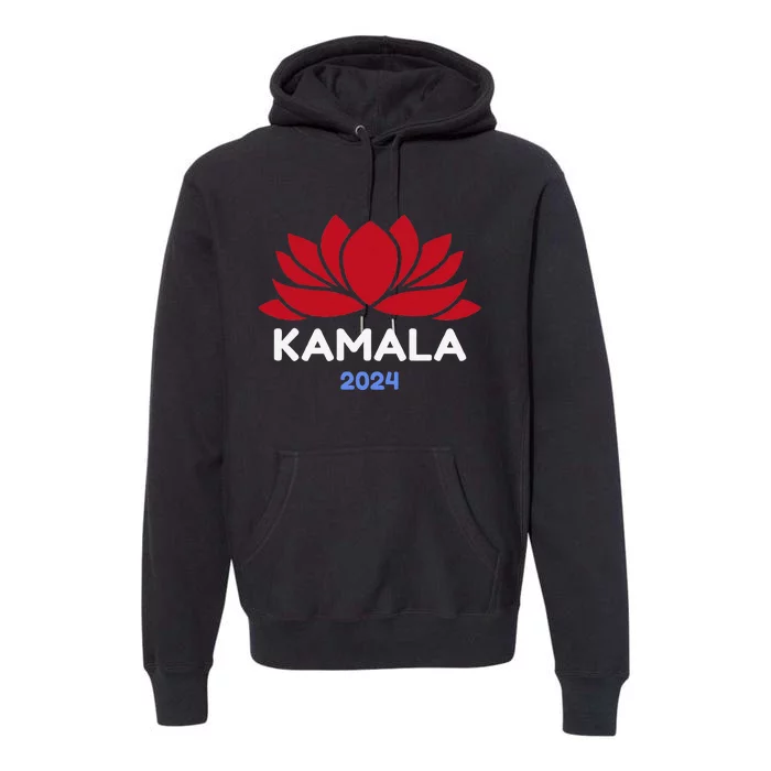 Kamala 2024 Presidential Election Sanskrit Lotus Design Premium Hoodie