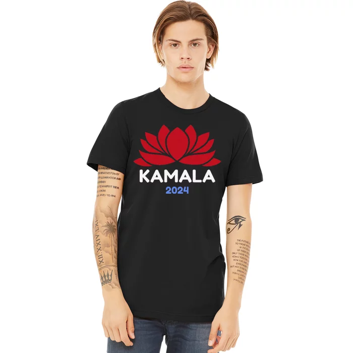 Kamala 2024 Presidential Election Sanskrit Lotus Design Premium T-Shirt