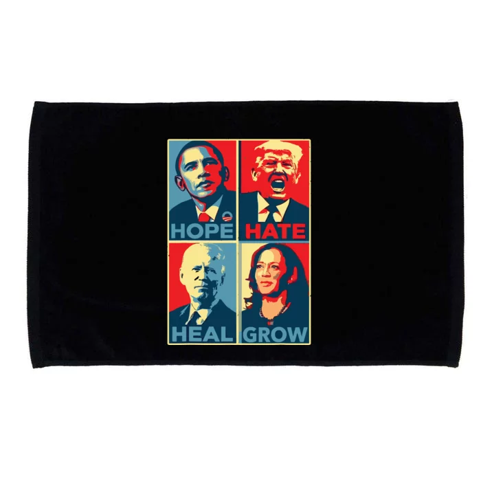 Kamalaharris 2024 President Campaign Hope Hate Heal Grow Microfiber Hand Towel